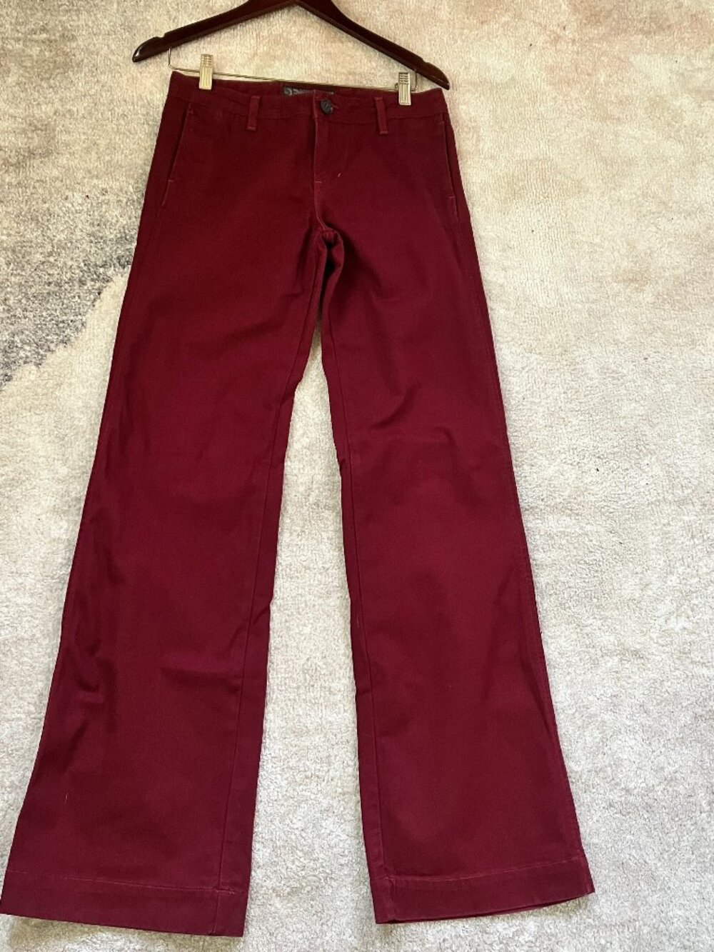 JOE'S JEAN CRANBERRY LOW RISE WIDE LEG TROUSER